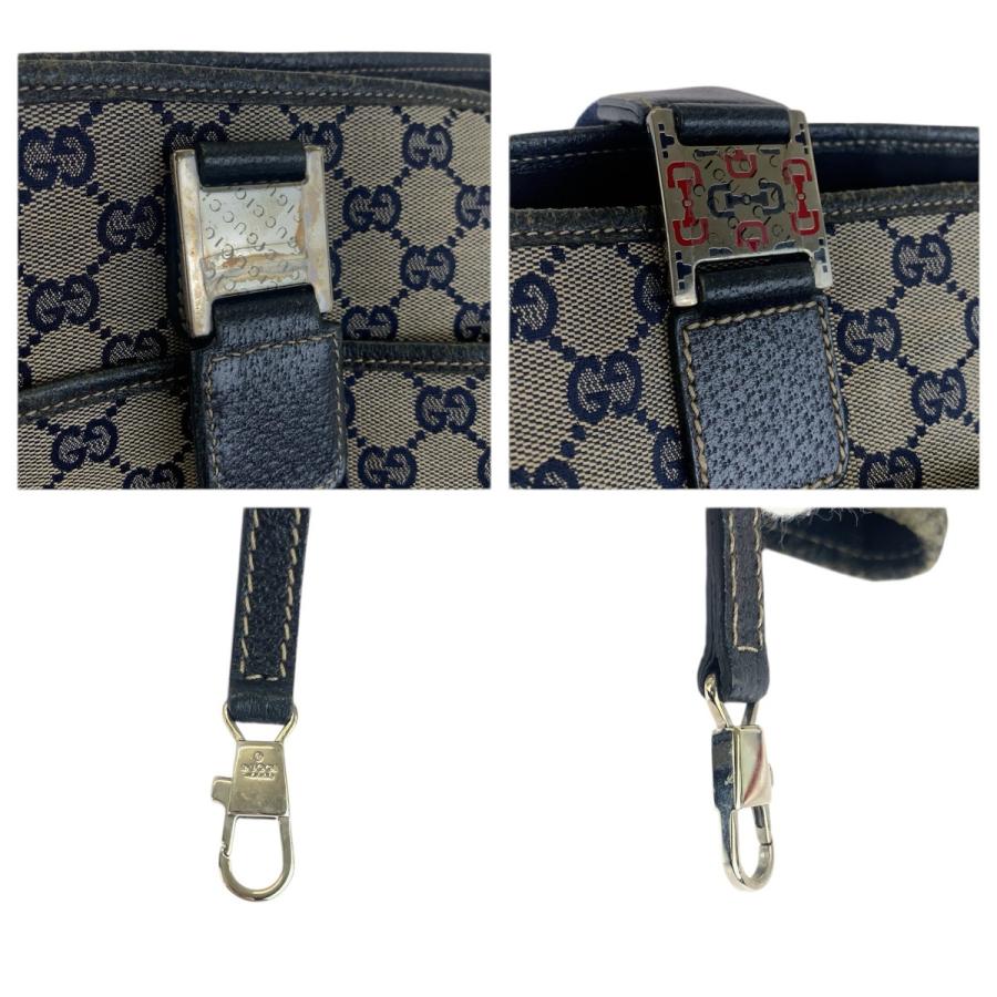 GUCCI グッチ シェリーライン ネイビー シルバー金具 GGキャンバス/レザー 145758 トートバッグ ショルダーバッグ レディース 601697 | GUCCI | 04