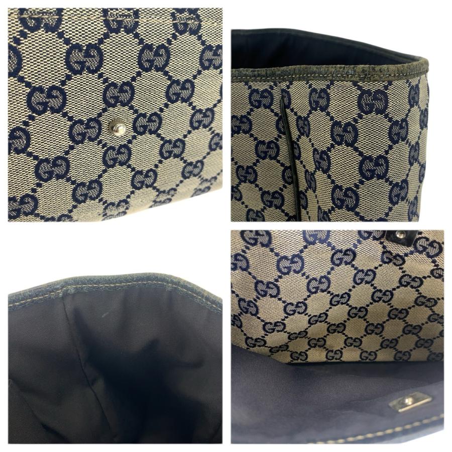 GUCCI グッチ シェリーライン ネイビー シルバー金具 GGキャンバス/レザー 145758 トートバッグ ショルダーバッグ レディース 601697 | GUCCI | 05