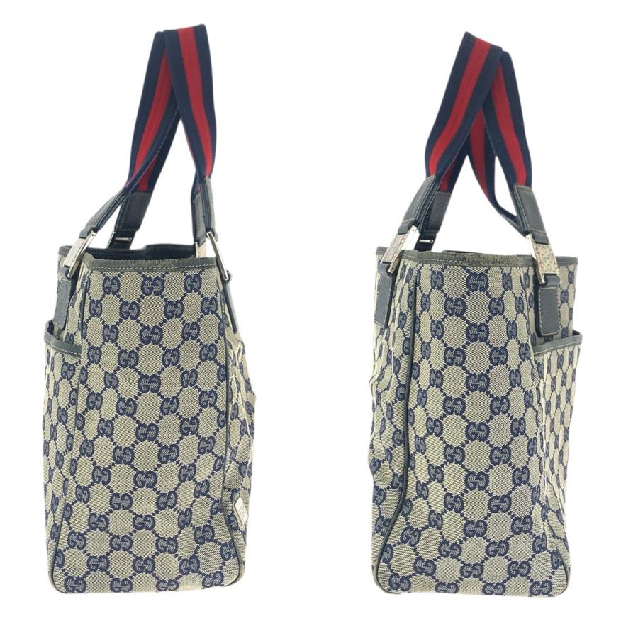 GUCCI グッチ シェリーライン ネイビー シルバー金具 GGキャンバス/レザー 145758 トートバッグ ショルダーバッグ レディース 601697 | GUCCI | 07