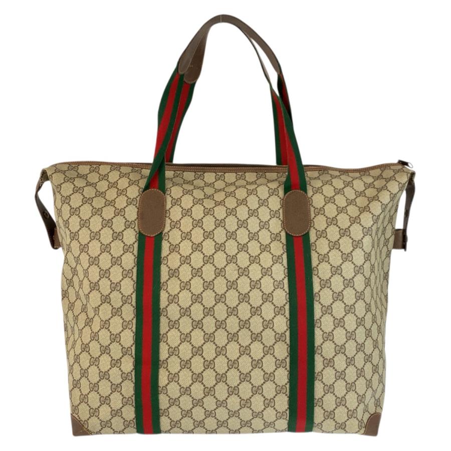 美品 GUCCI グッチ ヴィンテージ シェリーライン GGスプリームキャンバス 89 19 012 ボストンバッグ ハンドバッグ レディース 601700_1