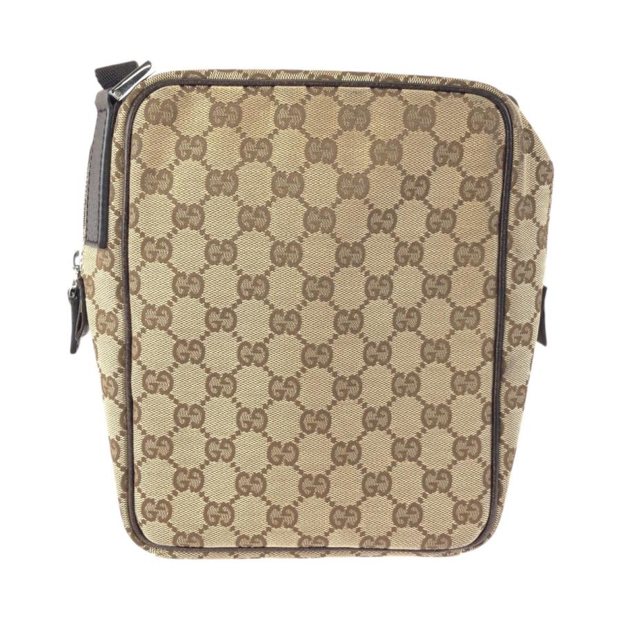 美品 GUCCI グッチ ベージュ ブラウン GGキャンバス/レザー 122759 ショルダーバッグ メッセンジャーバッグ  レディース 601709 | GUCCI | 01