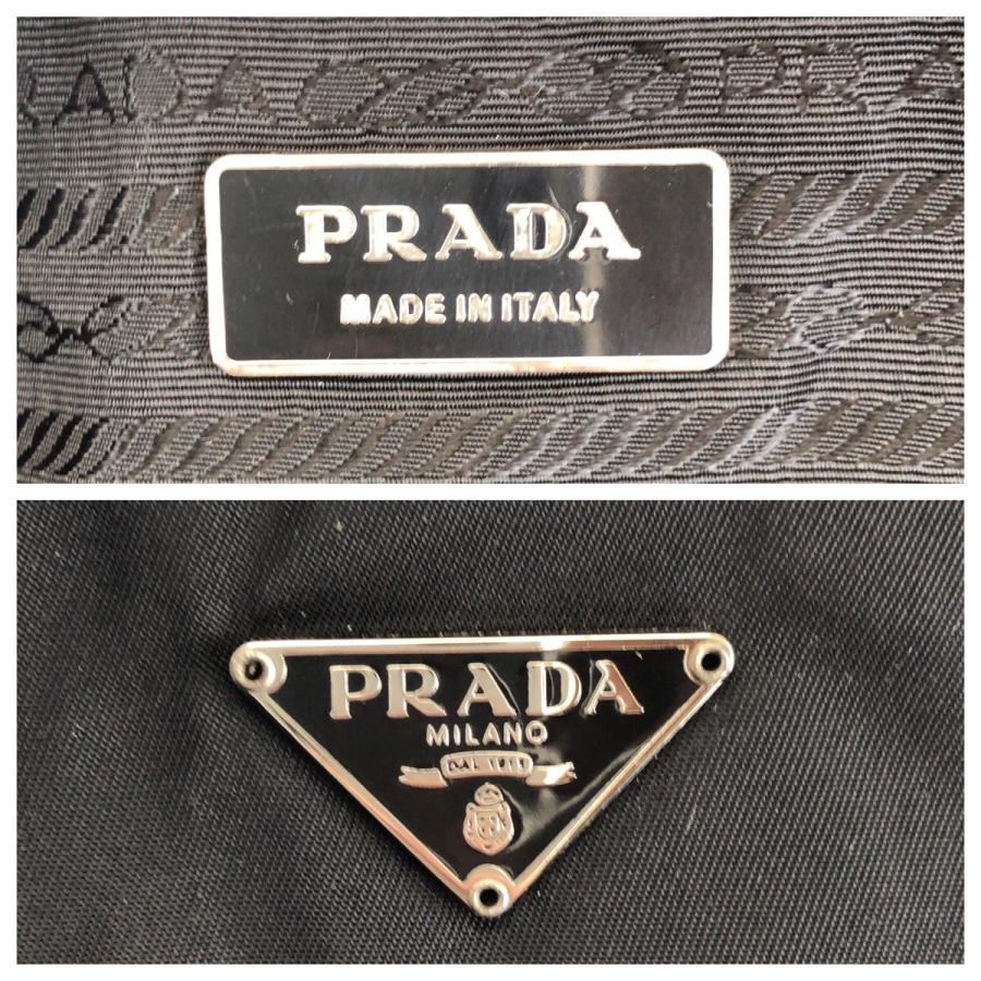 美品 PRADA プラダ テスート 三角ロゴプレート ブラック 黒 シルバー金具 ナイロン/レザー トートバッグ ハンドバッグ レディース 601716_3