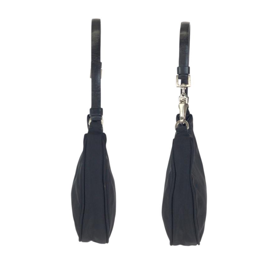 美品 PRADA プラダ テスート 三角ロゴプレート ブラック 黒 シルバー金具 ナイロン/レザー ハンドバッグ アクセサリーポーチ 601745_6