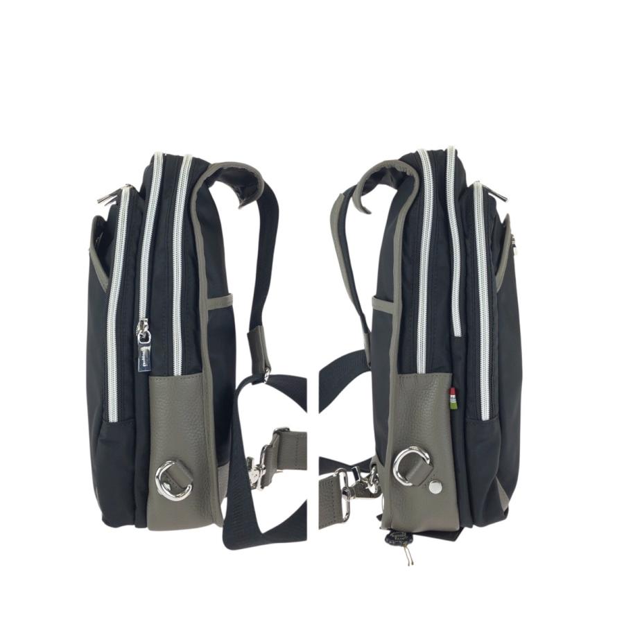 新品未使用 Orobianco オロビアンコ ブラック グレー シルバー金具 ナイロン/レザー 92168 ボディバッグ ショルダーバッグ 601866 新品_6