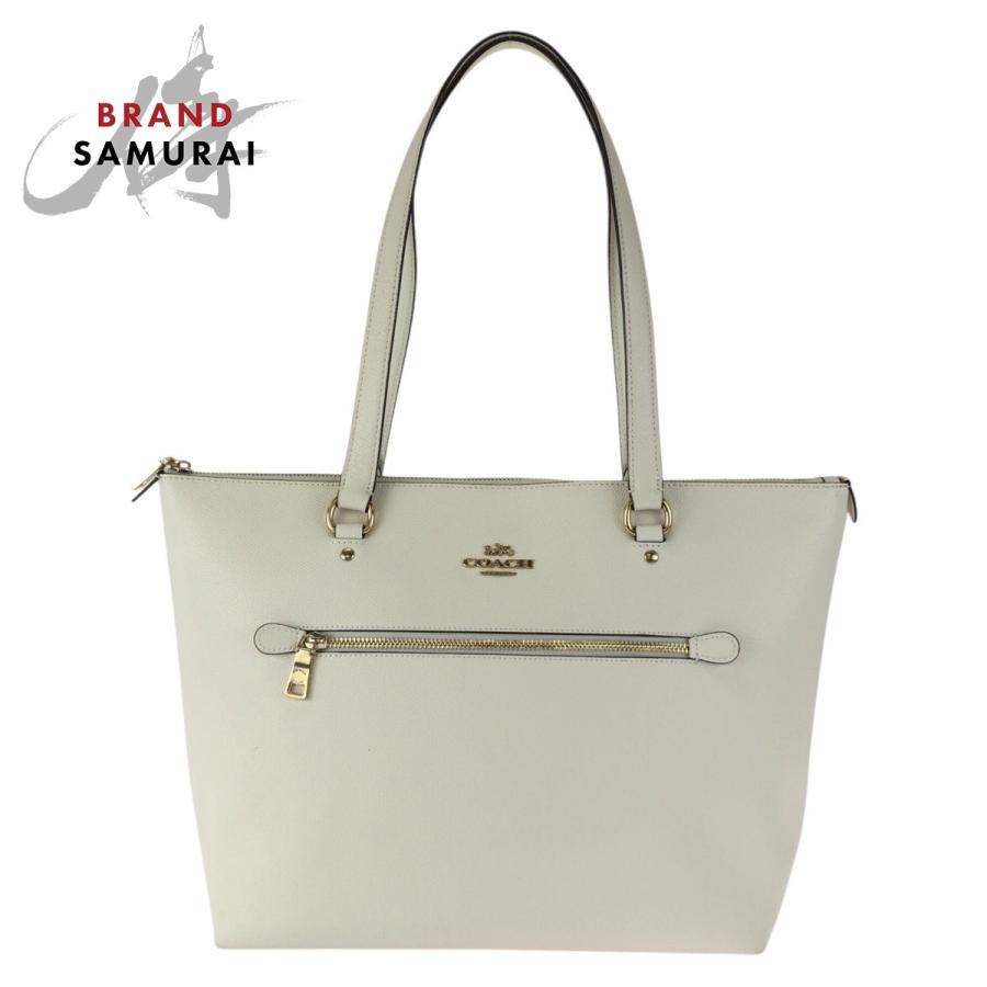 美品 COACH コーチ ギャラリー オフホワイト ゴールド金具 レザー F79608 トートバッグ ショルダーバッグ レディース 601886 | COACH