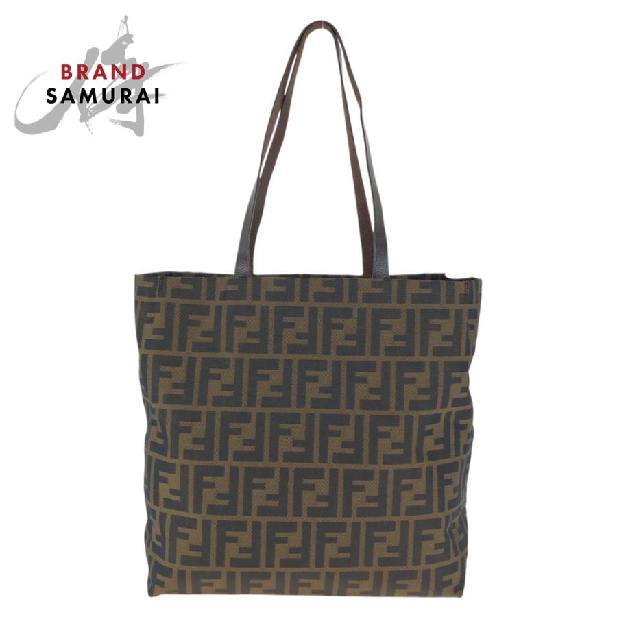 FENDI（フェンディ） 美品 ズッカ ブラウン シルバー金具 ナイロン