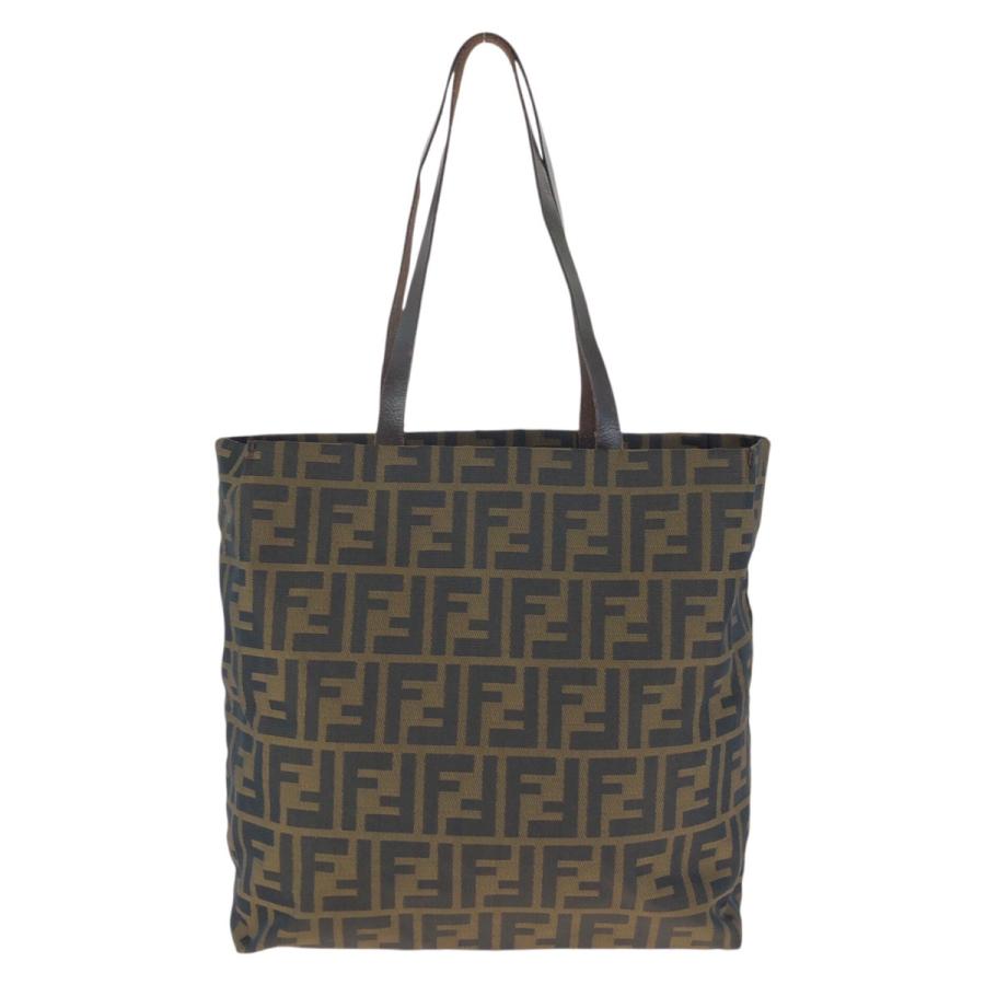 FENDI（フェンディ） 美品 ズッカ ブラウン シルバー金具 ナイロン