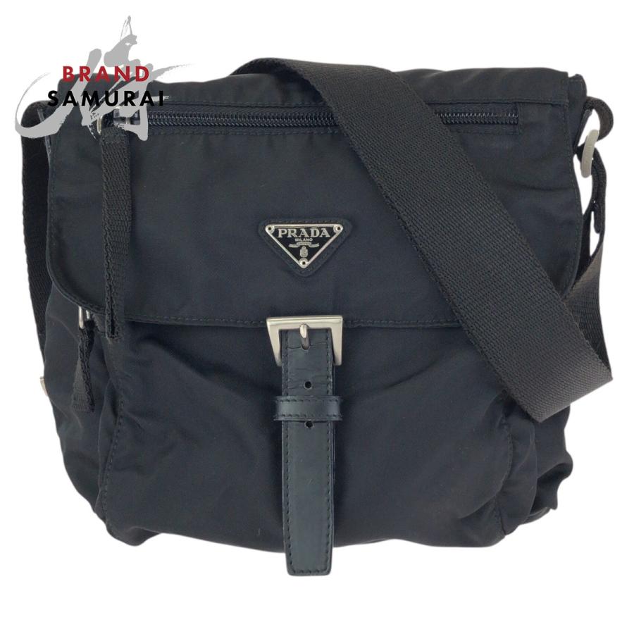 PRADA（プラダ） 美品 テスート 三角ロゴプレート ブラック 黒 