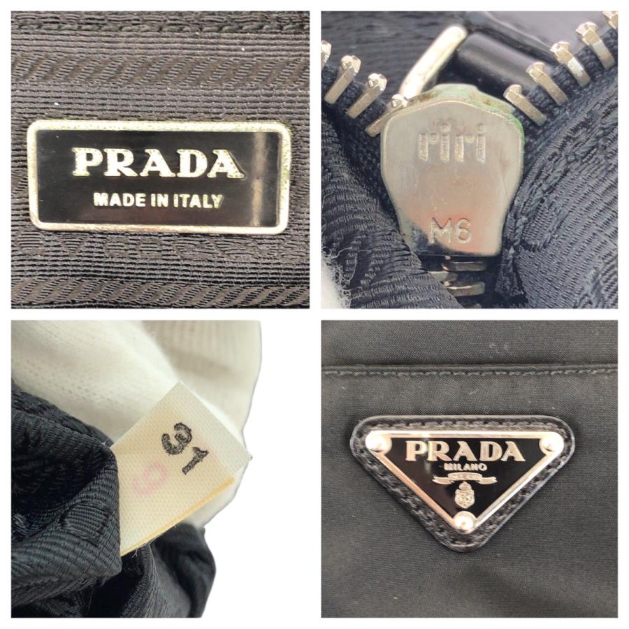美品 PRADA プラダ テスート 三角ロゴプレート 2way ブラック 黒 シルバー金具 ナイロン/レザー ショルダーバッグ トートバッグ 601913_3