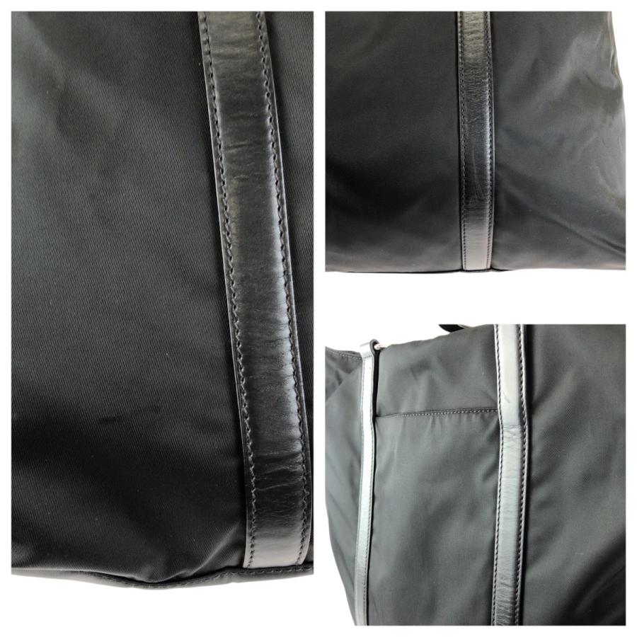 美品 PRADA プラダ テスート 三角ロゴプレート 2way ブラック 黒 シルバー金具 ナイロン/レザー ショルダーバッグ トートバッグ 601913_4