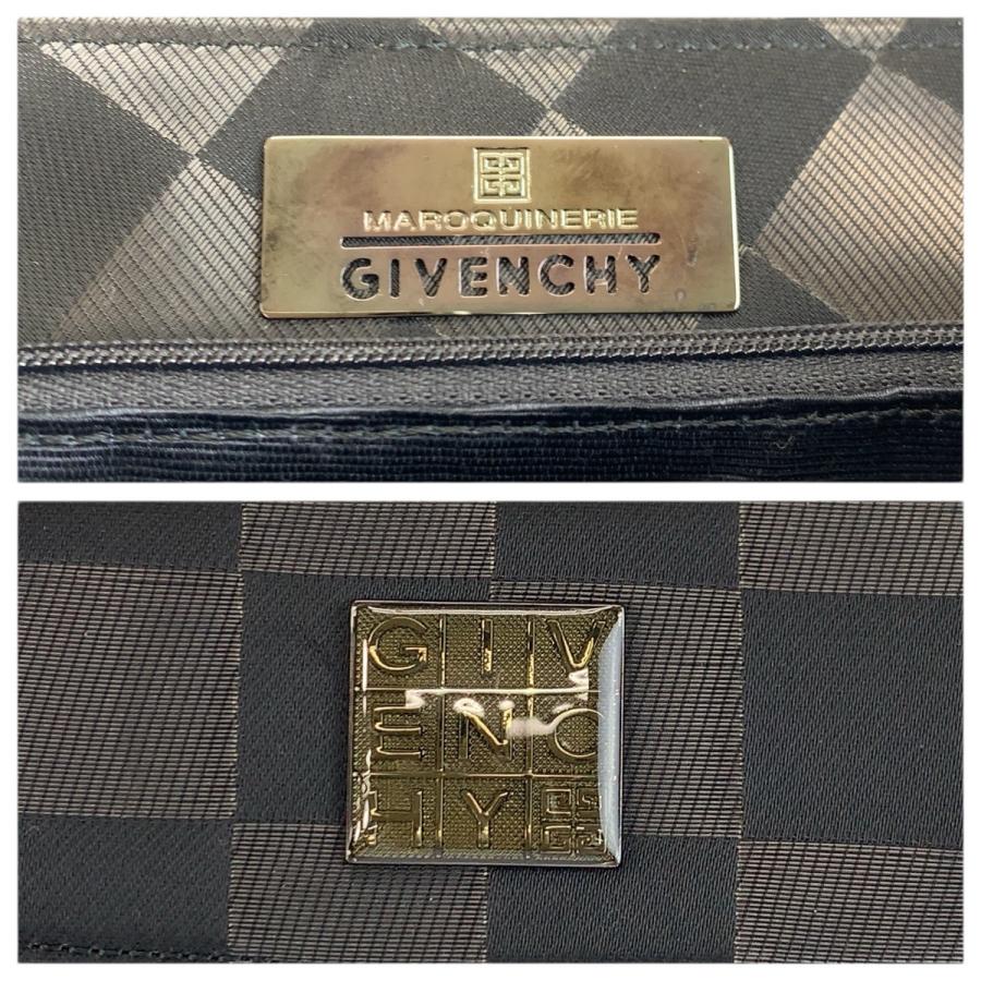 美品 GIVENCHY ジバンシィ ヴィンテージ ダイヤ柄 ブラック 黒 ナイロン/レザー ハンドバッグ ショルダーバッグ レディース 601931