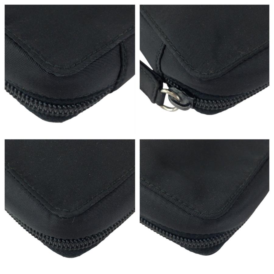 美品 PRADA プラダ テスート 三角ロゴプレート ブラック 黒 シルバー金具 ナイロン ポーチ メイクポーチ 小物入れ レディース 601937_2