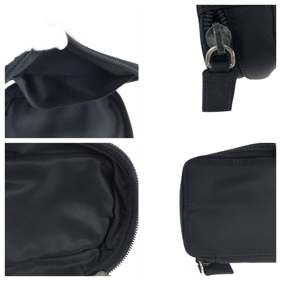 美品 PRADA プラダ テスート 三角ロゴプレート ブラック 黒 シルバー金具 ナイロン ポーチ メイクポーチ 小物入れ レディース 601937_5