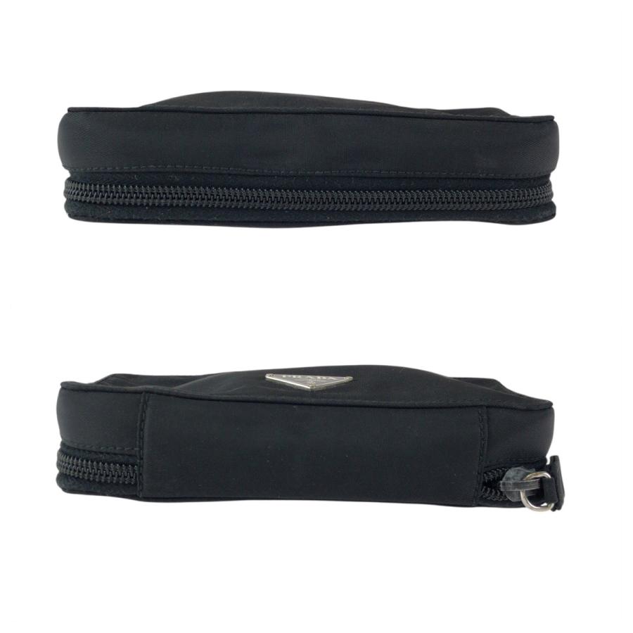 美品 PRADA プラダ テスート 三角ロゴプレート ブラック 黒 シルバー金具 ナイロン ポーチ メイクポーチ 小物入れ レディース 601937_8