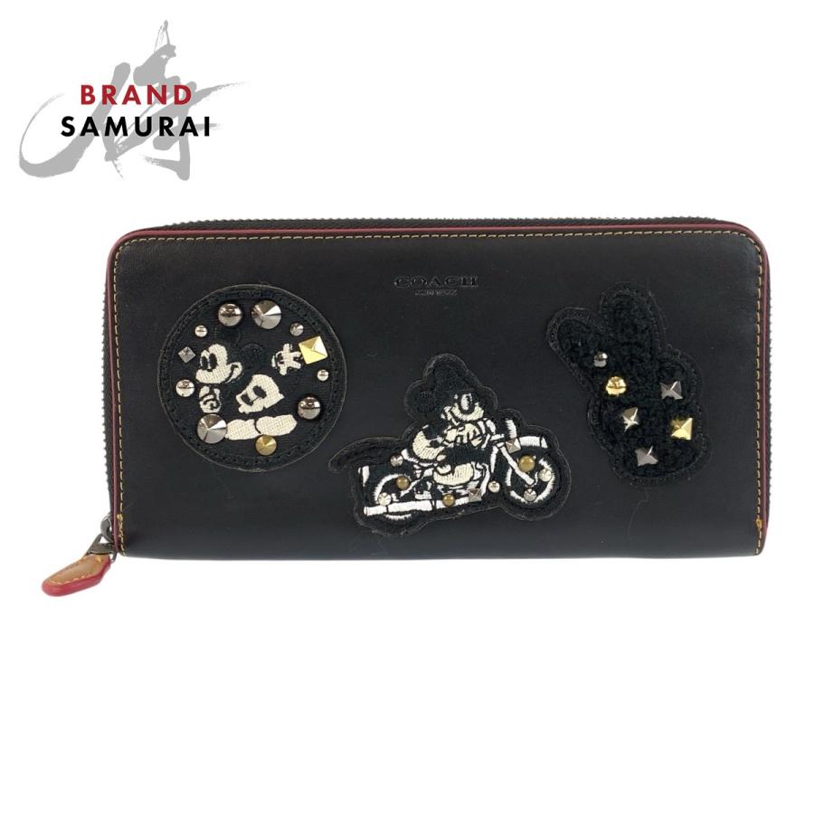 COACH（コーチ） 美品 ディズニーコラボ ブラック 黒 レザー F59340 長