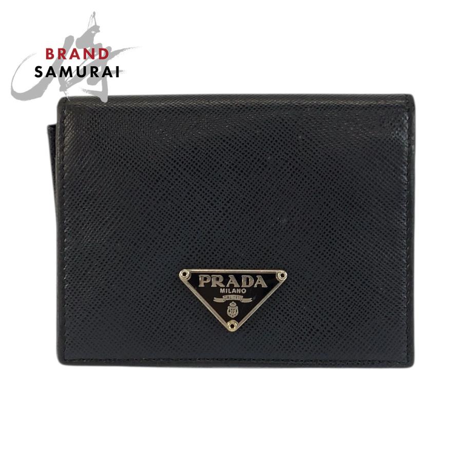 PRADA（プラダ） サフィアーノ 三角ロゴプレート ブラック 黒 シルバー