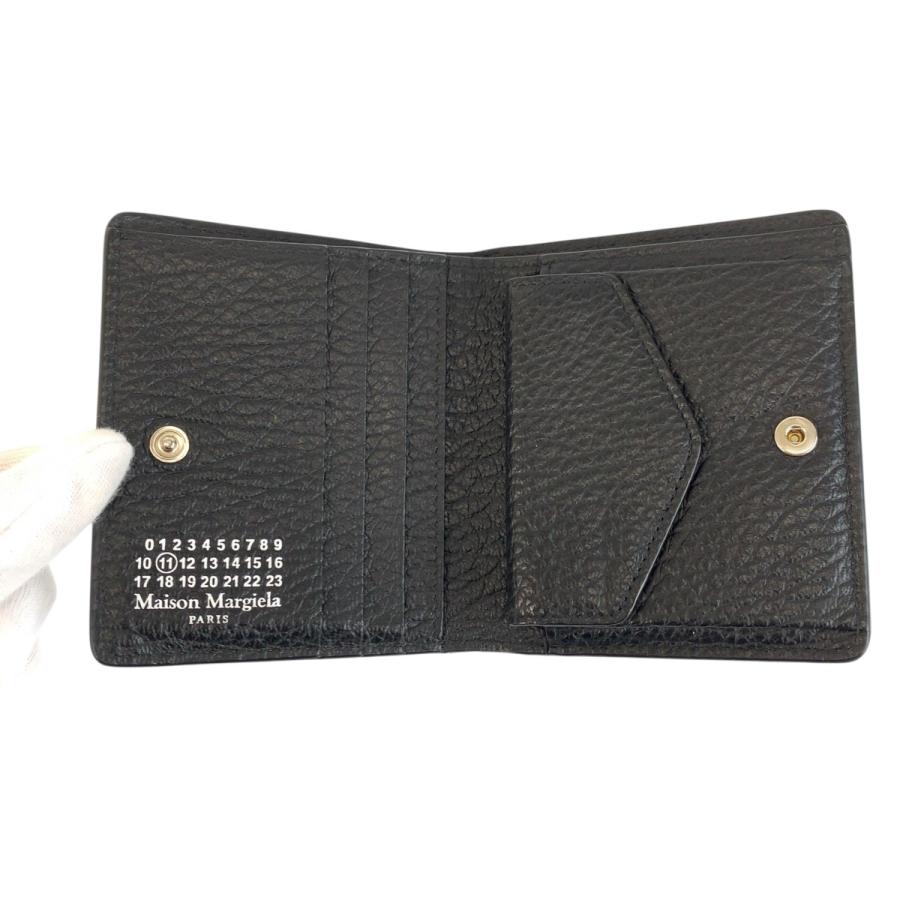 美品 Maison Margiela メゾン マルジェラ ブラック 黒 レザー 折り財布