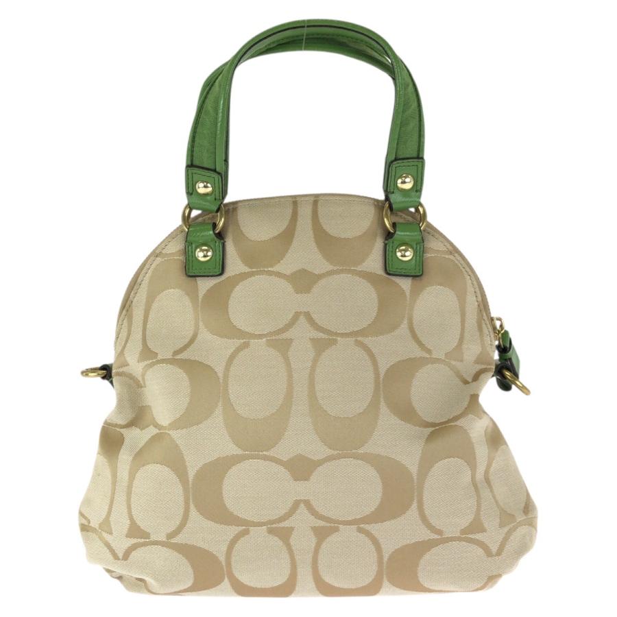 COACH（コーチ） ポピー シグネチャー 2way ベージュ グリーン