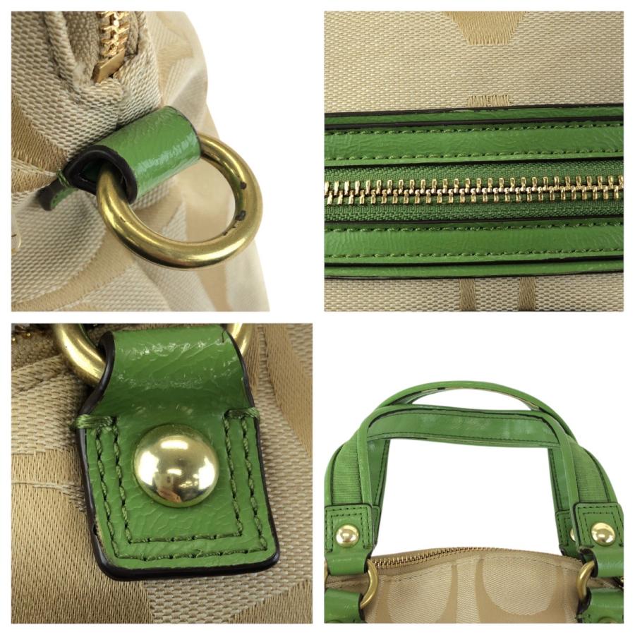 COACH（コーチ） ポピー シグネチャー 2way ベージュ グリーン