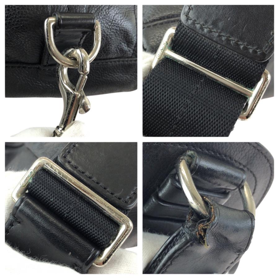 COACHコーチ トンプソン レザーボディバッグ ダークブラウン 70617
