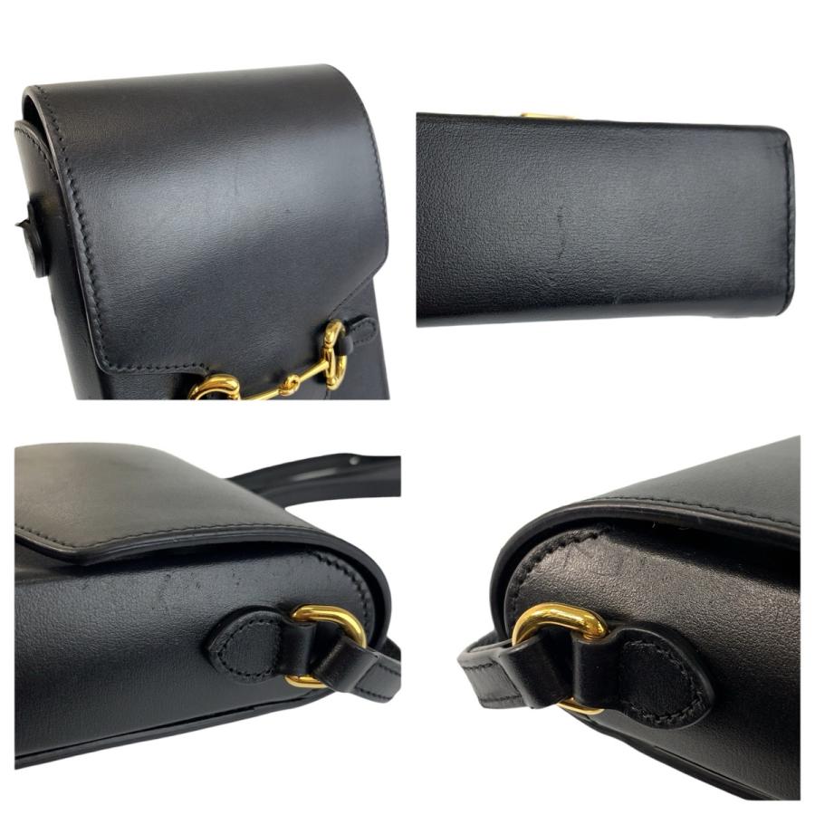 美品 GUCCI グッチ ホースビット ブラック 黒 ゴールド金具 レザー 625615 ショルダーバッグ ポシェット レディース 602000 | GUCCI | 05