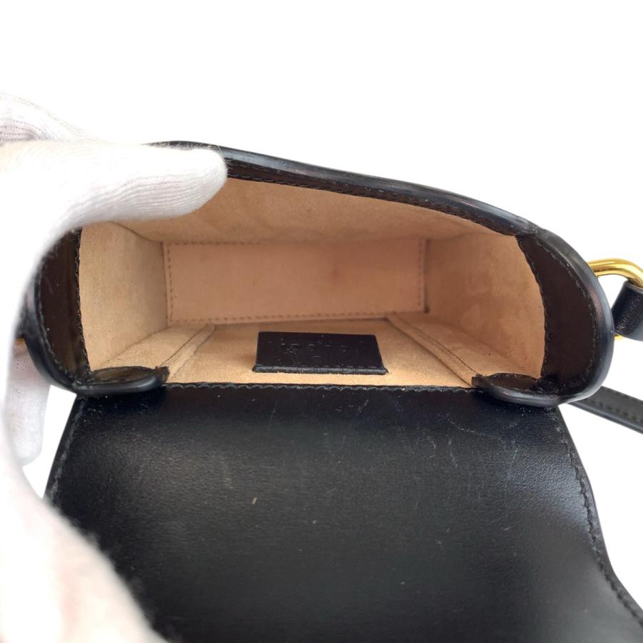 美品 GUCCI グッチ ホースビット ブラック 黒 ゴールド金具 レザー 625615 ショルダーバッグ ポシェット レディース 602000 | GUCCI | 08