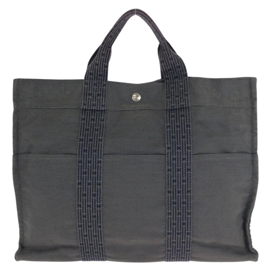 美品 HERMES エルメス エールライン MM グレー シルバー金具 ポリアミド/ポリエステル トートバッグ ハンドバッグ レディース 602084 | HERMES | 01