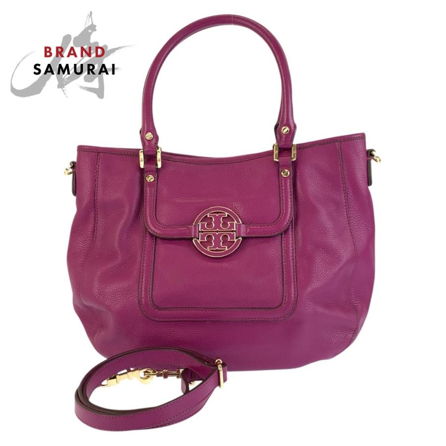 TORY BURCH（トリーバーチ） パープル ゴールド金具 レザー トート