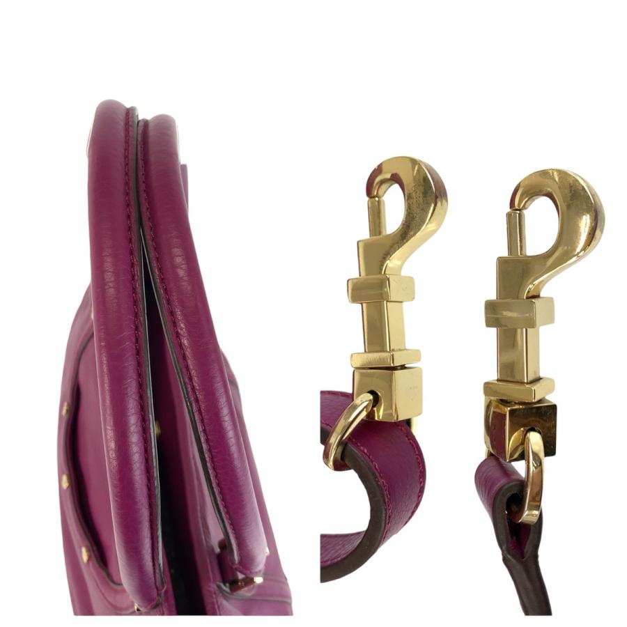 TORY BURCH（トリーバーチ） パープル ゴールド金具 レザー トート 