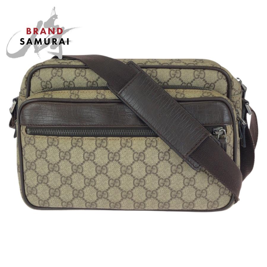 GUCCI（グッチ） 美品 ベージュ ダークブラウン シルバー金具 GG 