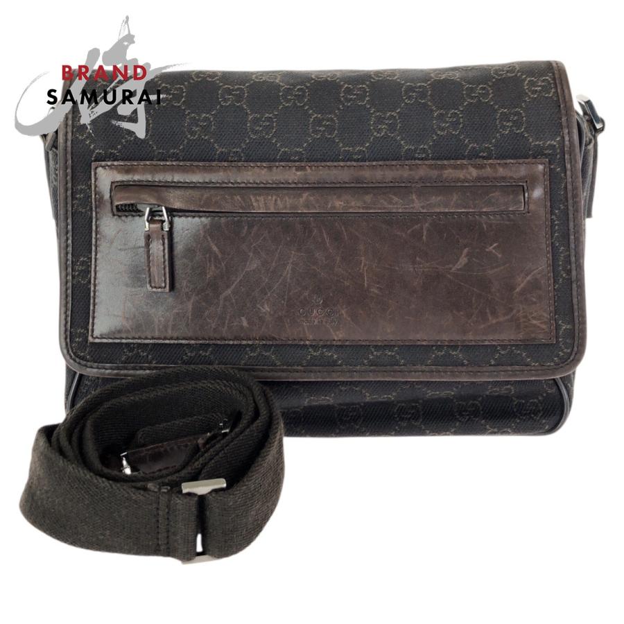 GUCCI（グッチ） ダークブラウン シルバー金具 GGキャンバス/レザー 
