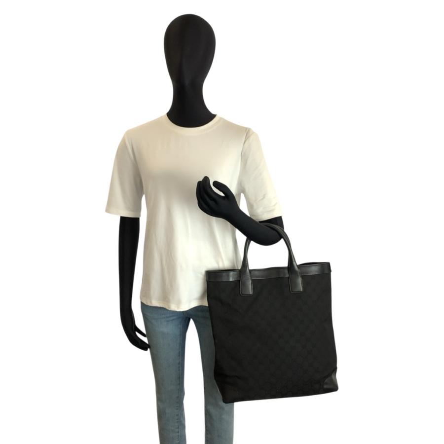 GUCCI グッチ ブラック 黒 GGキャンバス/レザー 002 1121 トートバッグ ハンドバッグ レディース 602143 | GUCCI | 06
