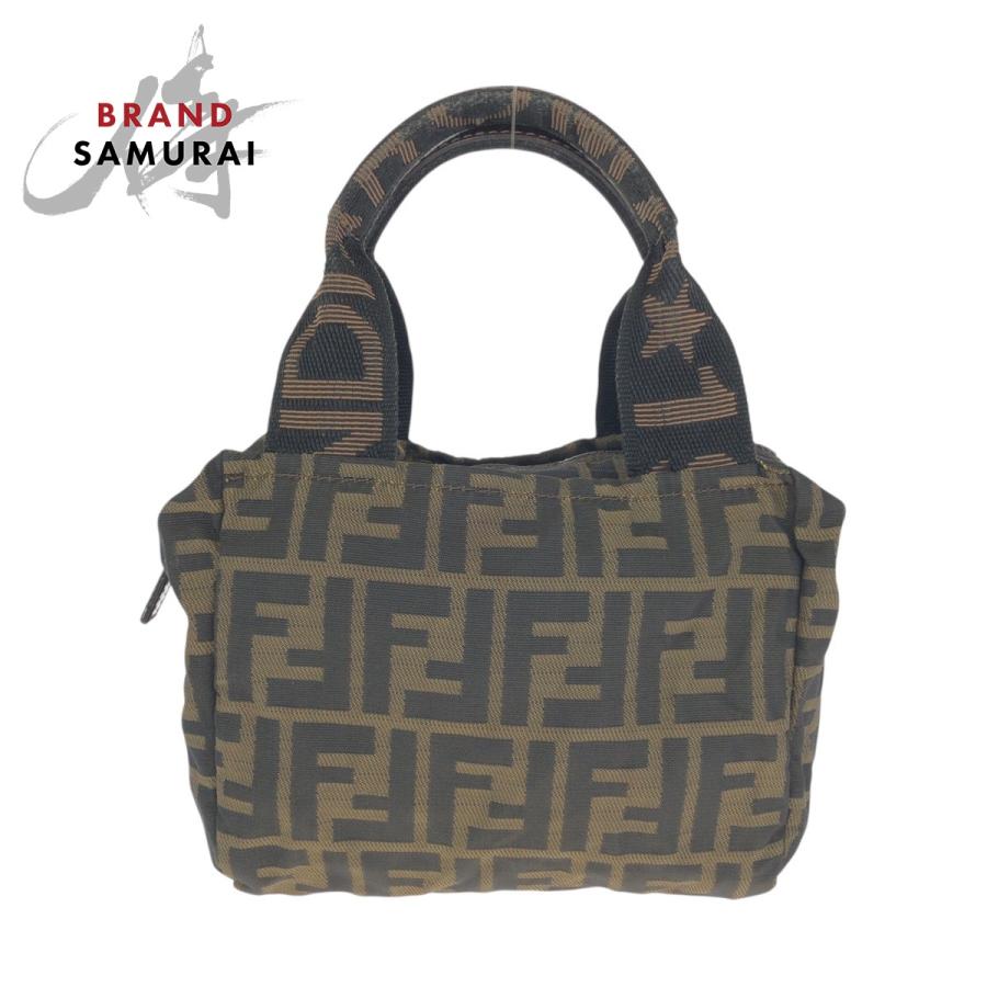 FENDI（フェンディ） 美品 ズッカ ブラウン シルバー金具 キャンバス 