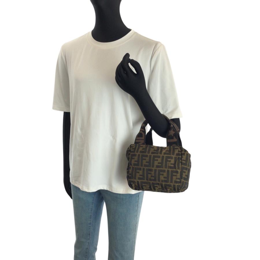 FENDI（フェンディ） 美品 ズッカ ブラウン シルバー金具 キャンバス 