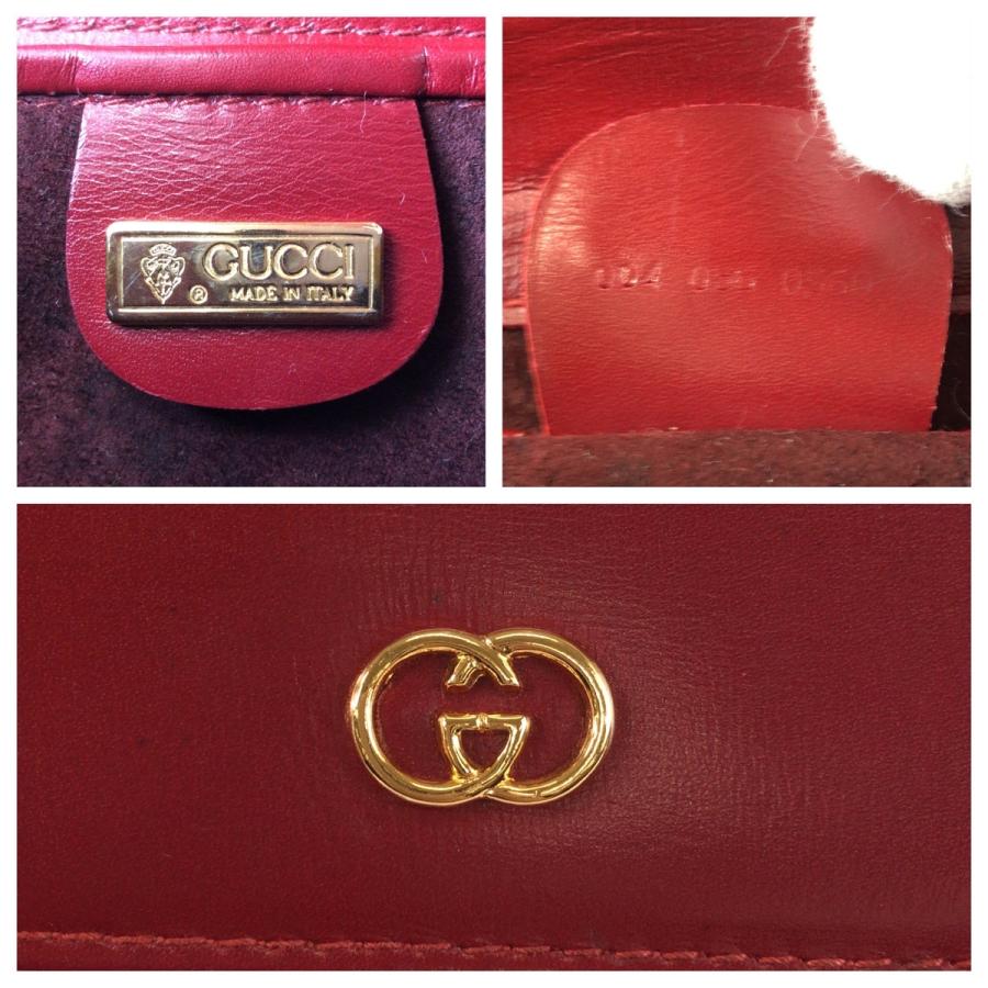 美品 GUCCI グッチ ヴィンテージ インターロッキング レッド ワインレッド レザー チェーンショルダーバッグ レディース 602150_3