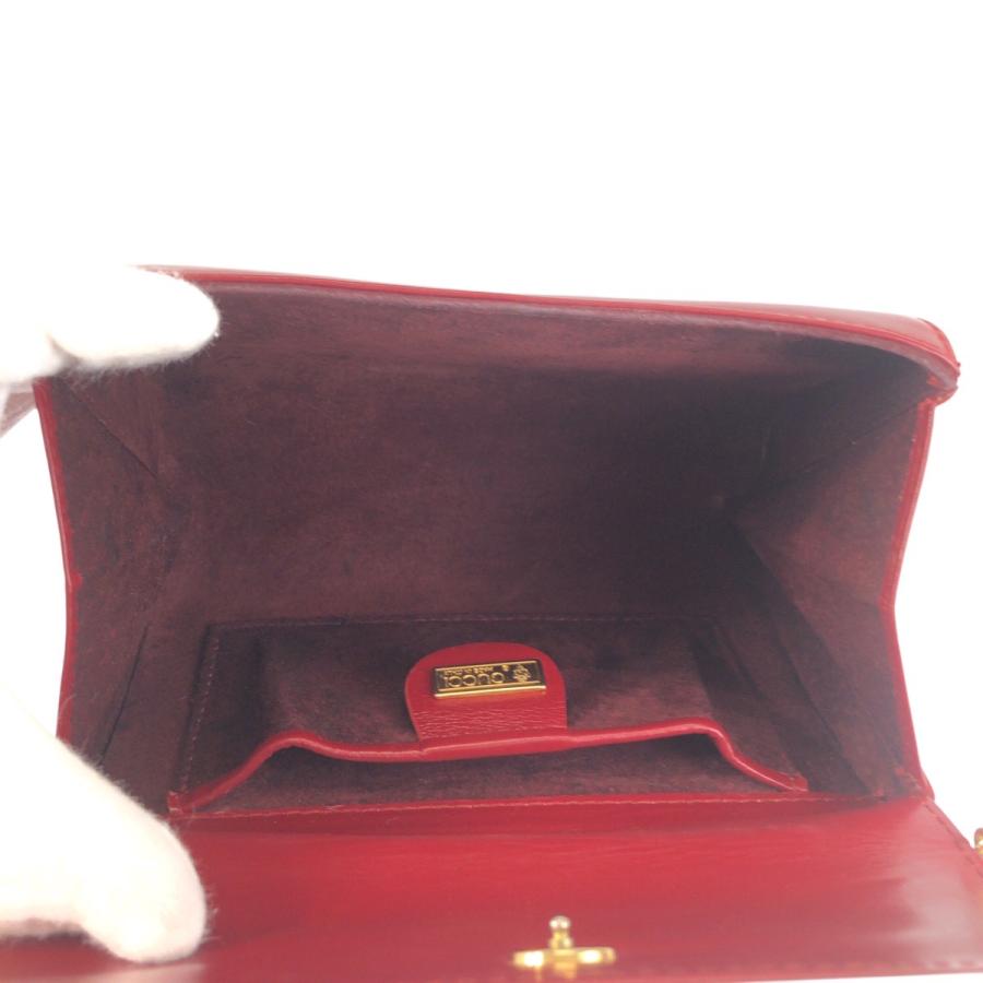 美品 GUCCI グッチ ヴィンテージ インターロッキング レッド ワインレッド レザー チェーンショルダーバッグ レディース 602150_8