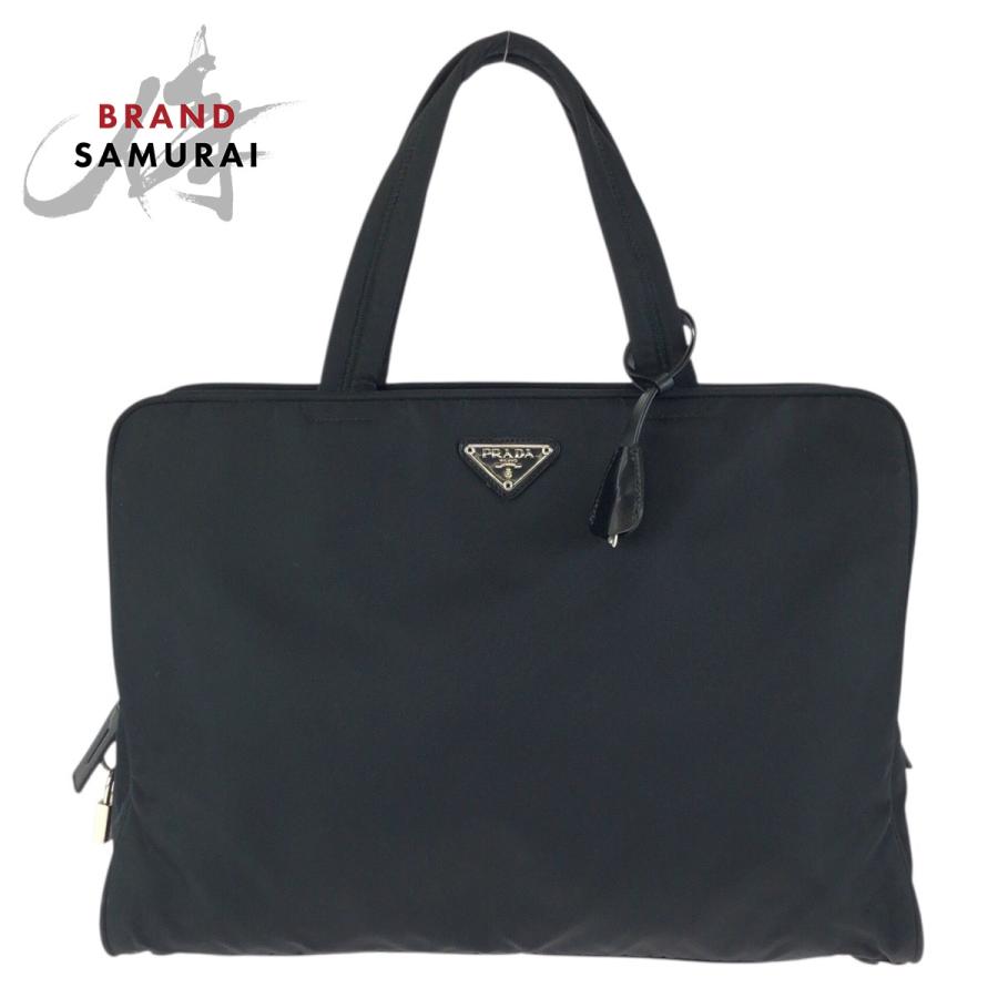 PRADA（プラダ） 美品 テスート 三角ロゴプレート ブラック 黒