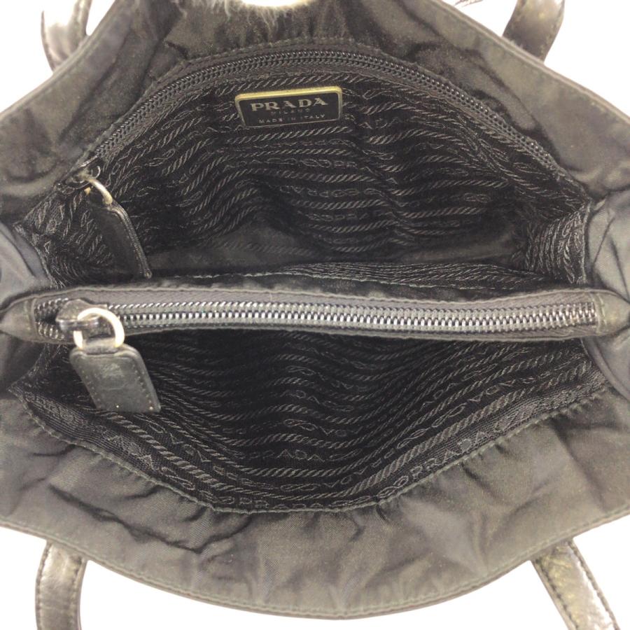 PRADA（プラダ） テスート 三角ロゴプレート ブラック 黒 シルバー金具 