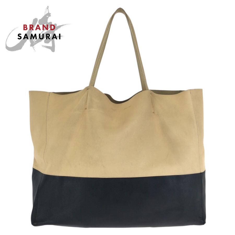 セリーヌ CELINE ホリゾンタルカバ バイカラー 大容量　トートバッグ CELINE（セリーヌ） ホリゾンタル カバ バイカラー ベージュ ブラック