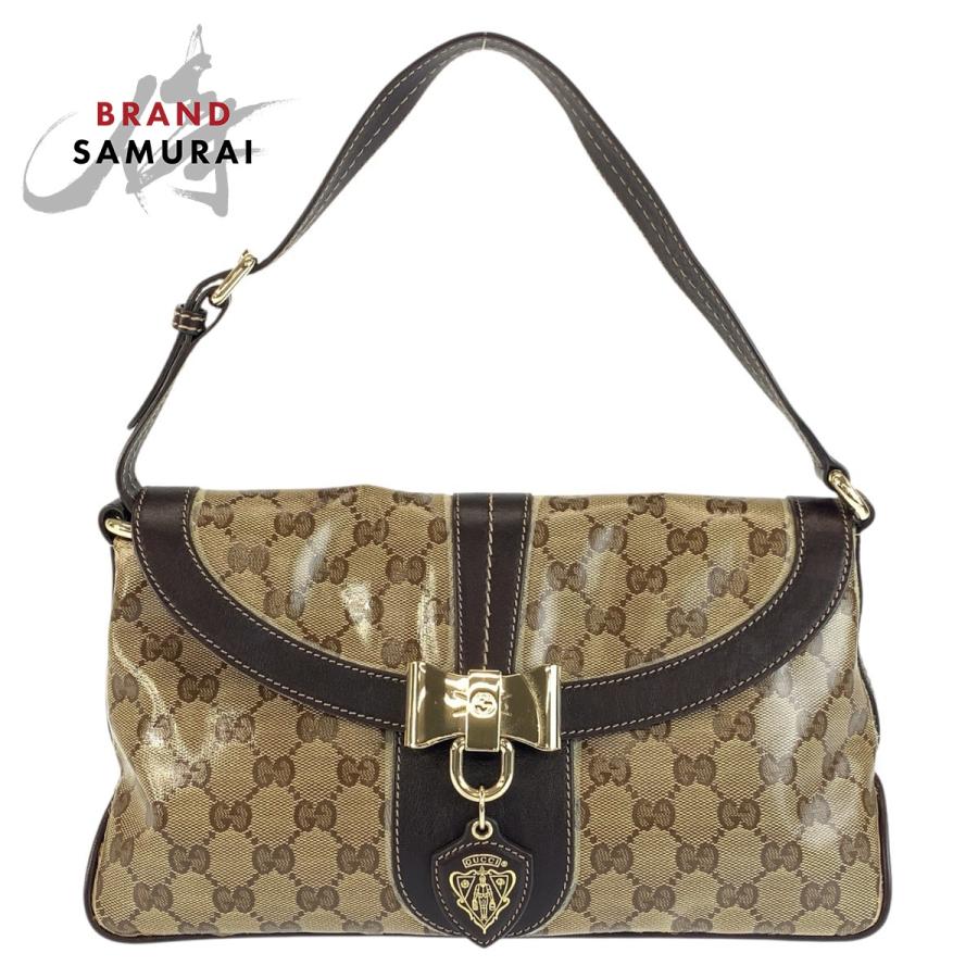 GUCCI（グッチ） GGクリスタル ベージュ ブラウン ゴールド金具 
