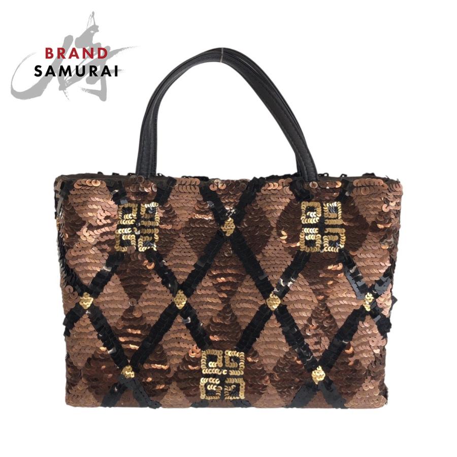 美品 GIVENCHY ジバンシィ ブラウン ブラック シルバー金具 