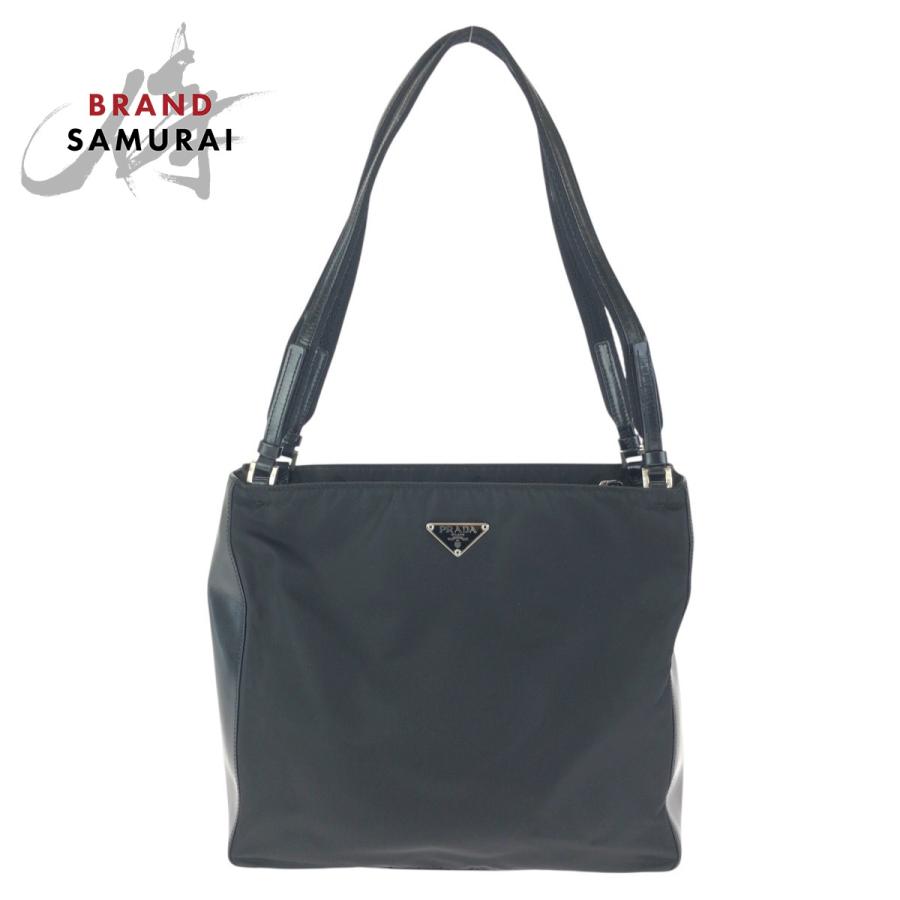 PRADA（プラダ） 美品 テスート 三角ロゴプレート ブラック 黒 