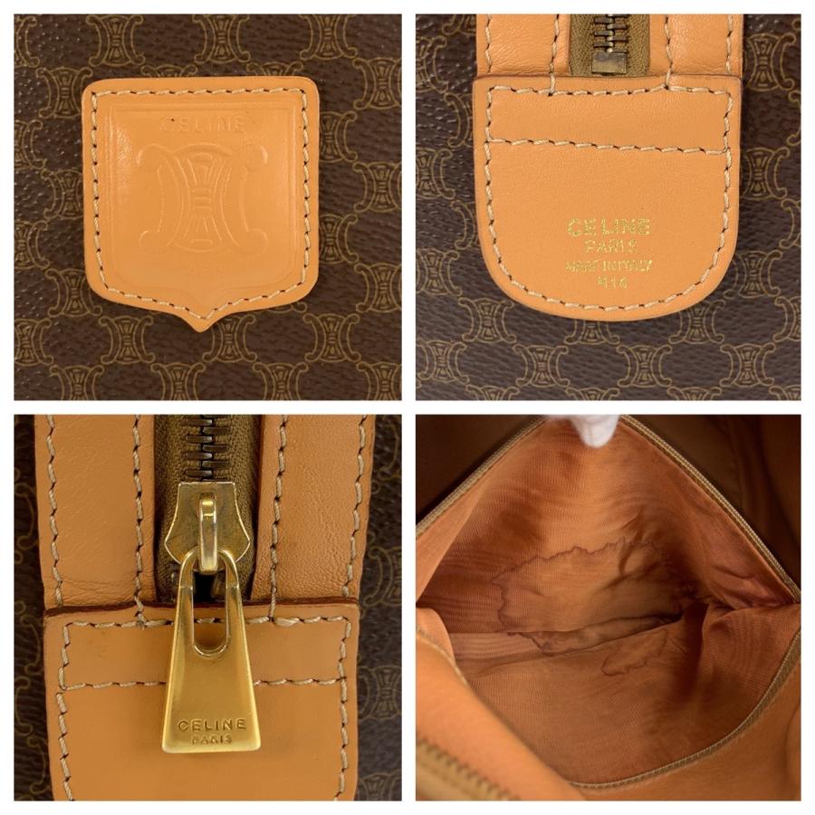 CELINE（セリーヌ） 美品 ヴィンテージ マカダム ブラウン ゴールド