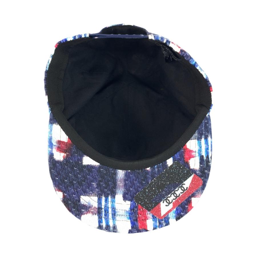 美品 CHANEL シャネル ココマーク マルチカラー ブルー ホワイト レッド ツイード キャップ レディース 602367 | CHANEL | 02