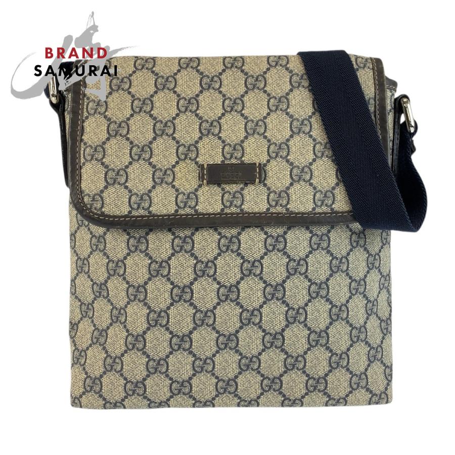 GUCCI（グッチ） 美品 グレー ネイビー GGスプリームキャンバス 223666