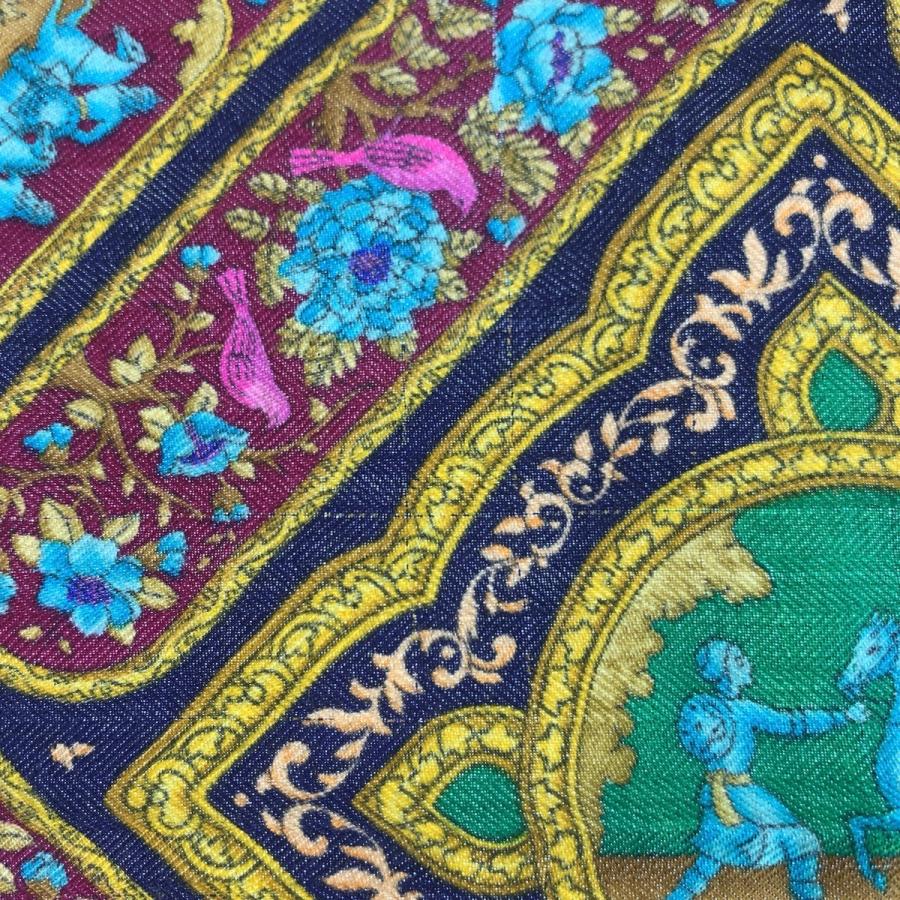 HERMES（エルメス） QALAMDAN カレ90 ネイビー マルチカラー シルク