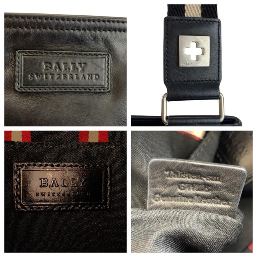 美品 BALLY バリー トレインスポッティング ブラック ホワイト シルバー金具 レザー ショルダーバッグ メッセンジャーバッグ 602406 | Bally | 03