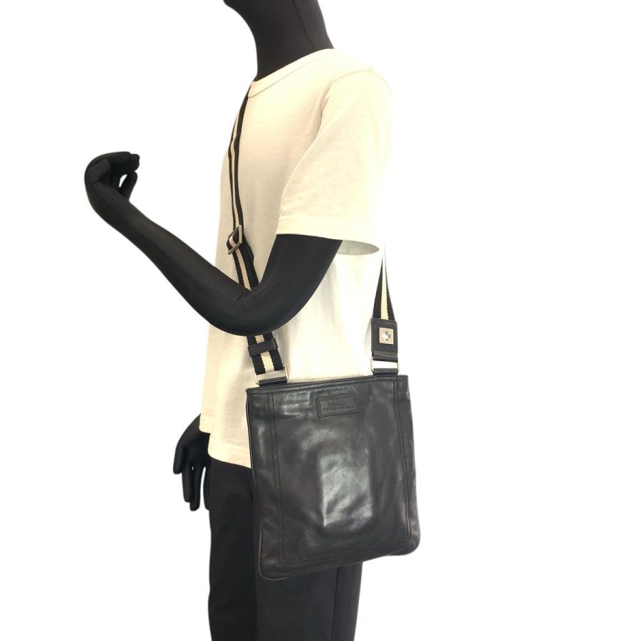 美品 BALLY バリー トレインスポッティング ブラック ホワイト シルバー金具 レザー ショルダーバッグ メッセンジャーバッグ 602406 | Bally | 06
