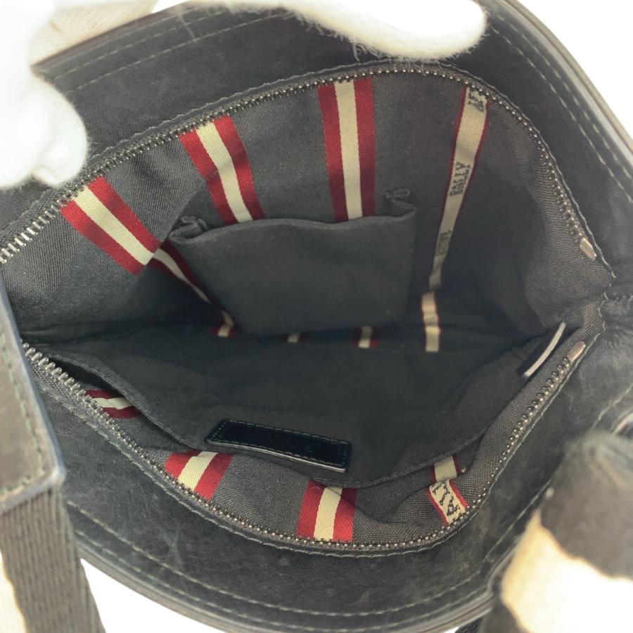 美品 BALLY バリー トレインスポッティング ブラック ホワイト シルバー金具 レザー ショルダーバッグ メッセンジャーバッグ 602406 | Bally | 08