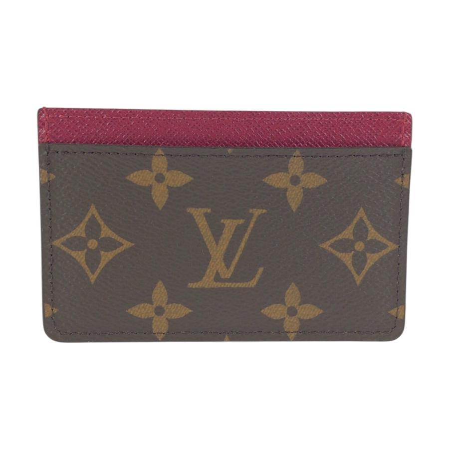 超美品 LOUIS VUITTON ルイヴィトン モノグラム ブラウン フューシャ  PVC M60703 カードケース 名刺入れ パスケース レディース 602437 | LOUIS VUITTON | 01